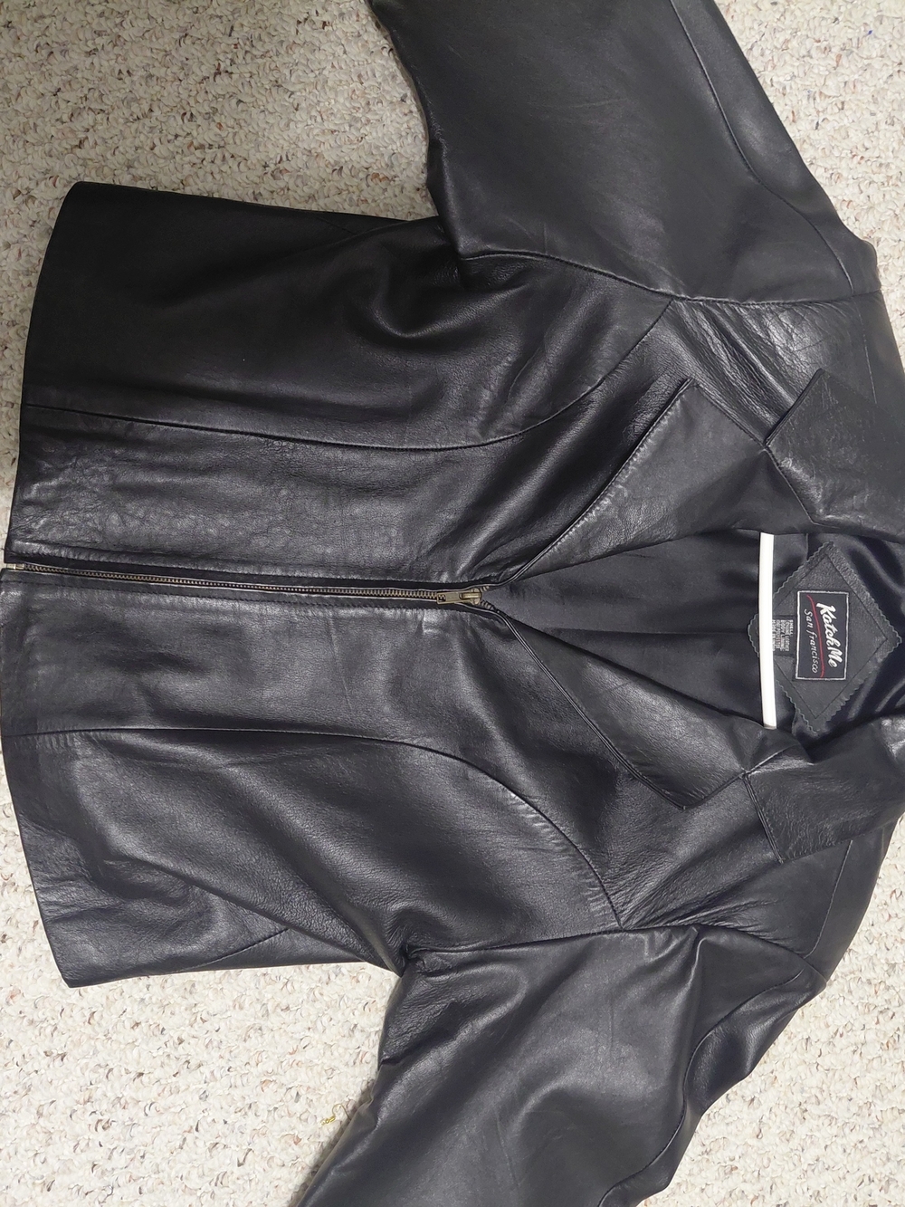 KATCH ME San Francisco Genuine Leather Black Women's Zip-Front Jacket